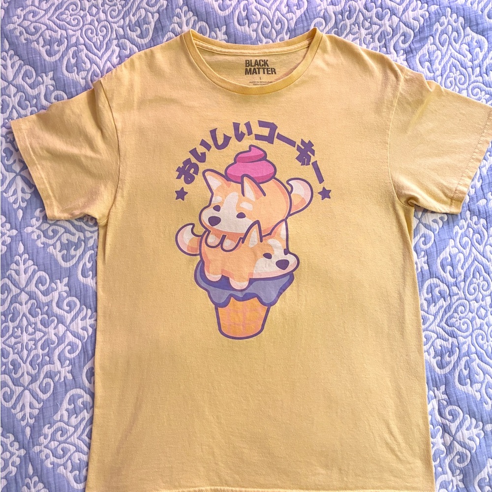 🌻3/$15🌻Corgi’s + Ice Cream Black Matter T-Shirt🌻3/$15